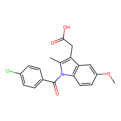 Chemical structure of Indomethacin