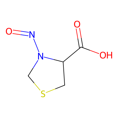 Chemical structure of N-Nitroso Thiazolidine-4-Carboxylic Acid