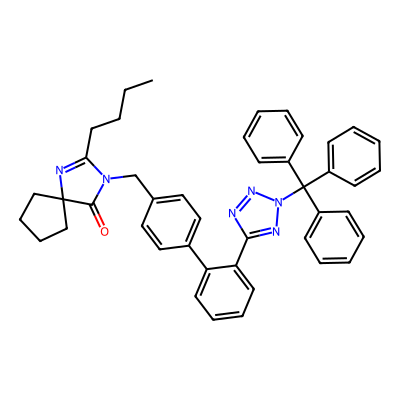 Chemical structure of Irbesartan N1 Trityl Impurity