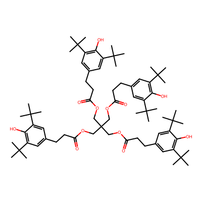 Chemical structure of Pentaerythritol Tetrakis(3-?(3,?5-?di-?tert-?butyl-?4-?hydroxyphenyl)?propionate)