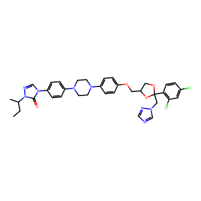 Chemical structure of Itraconazole