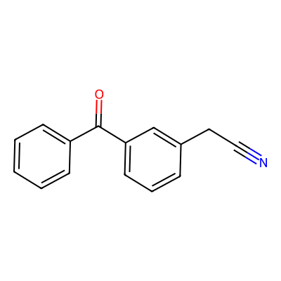 Chemical structure of 3-(1-Cyanomethyl) Benzophenone Impurity
