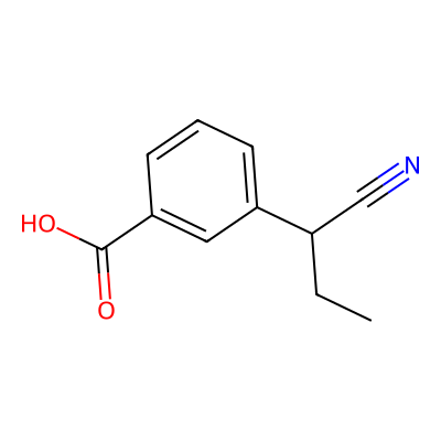 Chemical structure of 3-(1-Cyanopropyl) Benzoic Acid