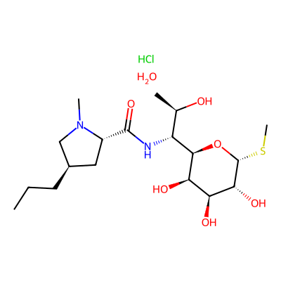 Chemical structure of Lincomycin Hydrochloride Monohydrate