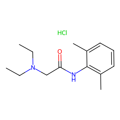 Chemical structure of Lidocaine Hydrochloride