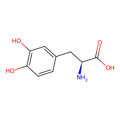 Chemical structure of Levodopa
