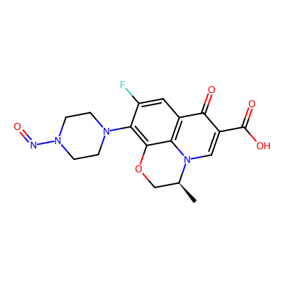 Chemical structure of N-Nitroso Levofloxacin USP Related Compound A