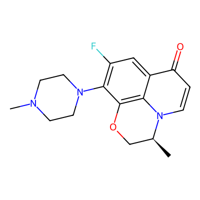 Chemical structure of Levofloxacin Descarboxy Impurity