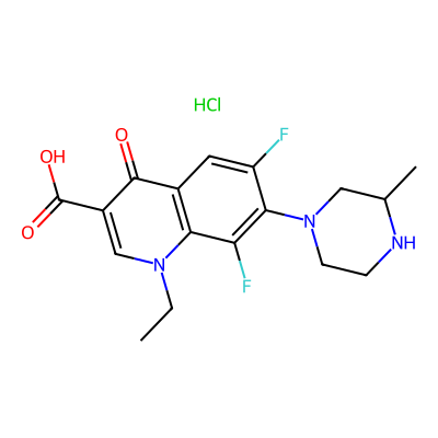 Chemical structure of Lomefloxacin Hydrochloride