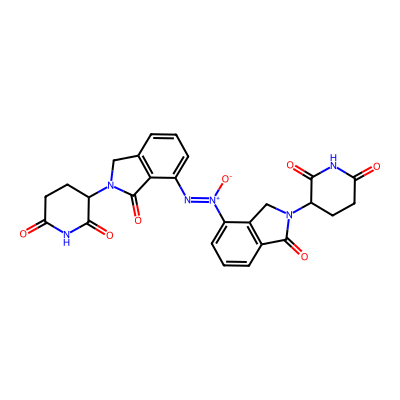 Chemical structure of Azo Impurity, (E)-3-(7-((2-(2,6-Dioxopiperidin-3-yl)-1-oxoisoindolin-4-yl)diazenyl)-1-oxoisoindolin-2-yl)piperidine-2,6-dione