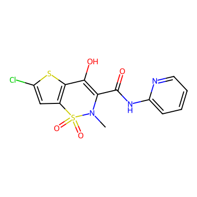 Chemical structure of Lornoxicam WS