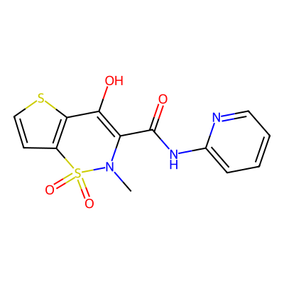 Chemical structure of Tenoxicam API