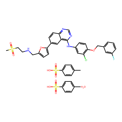 Chemical structure of Lapatinib Ditosylate Monohydrate