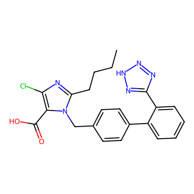 Chemical structure of Losartan Acid
