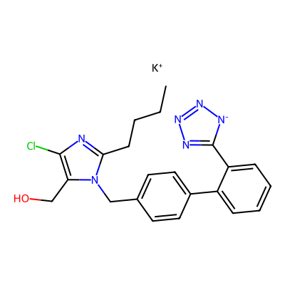 Chemical structure of Losartan Potassium