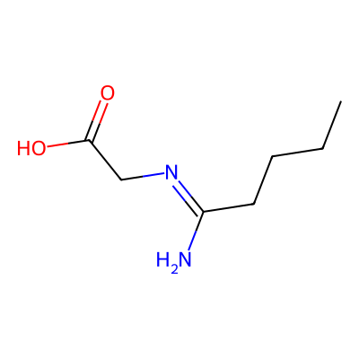 Chemical structure of (pentanimidoylamino)acetic