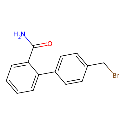 Chemical structure of 4'-(Bromomethyl)-[1,1'-biphenyl]-2-carboxamide