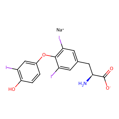 Chemical structure of Liothyronine Sodium RS