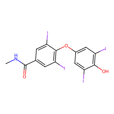 Chemical structure of Thyroxine-formic Acid-N-methylamide