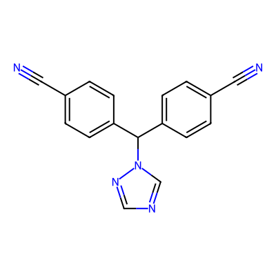 Chemical structure of Letrozole