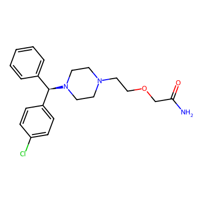 Chemical structure of Levocetirizine Amide impurity