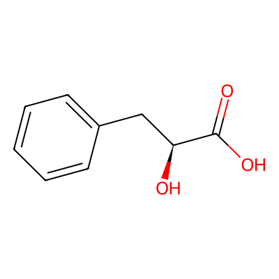 Chemical structure of L-(-)-3-Phenyllactic Acid
