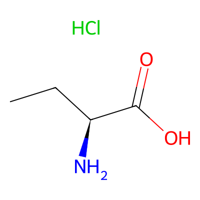 Chemical structure of (S)-2-Aminobutanoic Acid Hydrochloride