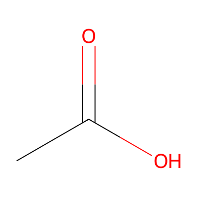Chemical structure of Acetic Acid