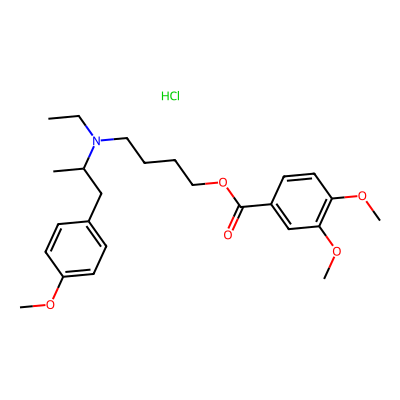 Chemical structure of Mebeverine Hydrochloride