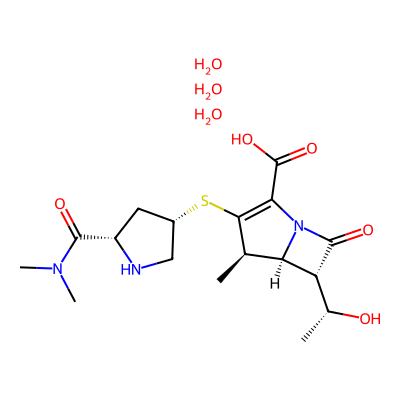 Chemical structure of Meropenem Trihydrate