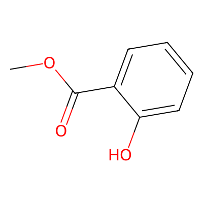Chemical structure of Methyl Salicylate