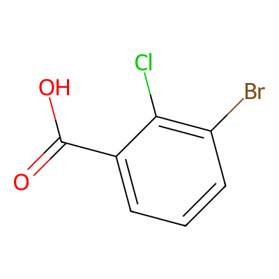 Chemical structure of 3-Bromo-2-chloro benzoic acid