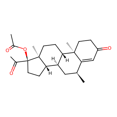 Chemical structure of Medroxyprogesterone Acetate - API