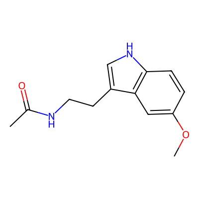 Chemical structure of Melatonin