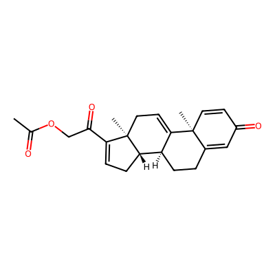 Chemical structure of 21-(Acetyloxy)-pregna-1,4,9(11),16-tetraene-3,20-dione
