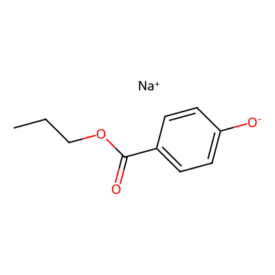 Chemical structure of Sodium Propyl Parahydroxybenzoate