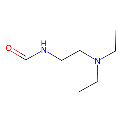 Chemical structure of N-(2-diethylaminoethyl) formamide