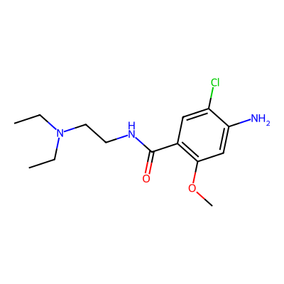 Chemical structure of Metoclopramide
