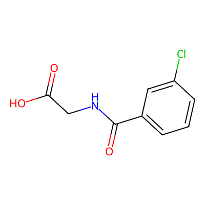 Chemical structure of 3-Chloro Hippuric Acid