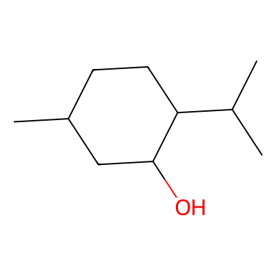 Chemical structure of Menthol Reference Standard