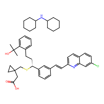 Chemical structure of Montelukast Dicyclohexylamine
