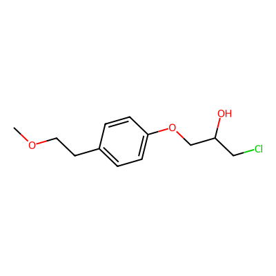 Chemical structure of Metoprolol USP Related Compound B