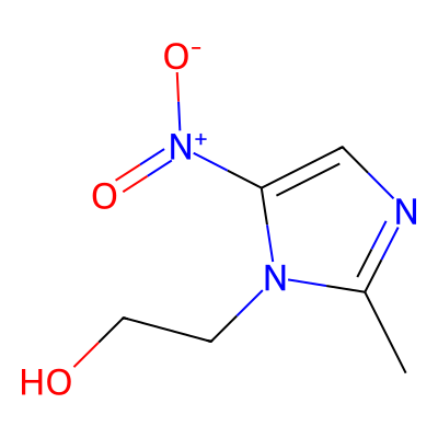Chemical structure of Metronidazole