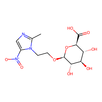 Chemical structure of Metronidazole-O-glucuronide