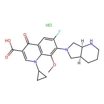 Chemical structure of Moxifloxacin Hydrochloride