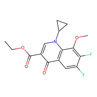 Chemical structure of Moxifloxacin Difluoro Methoxy Ethyl Ester