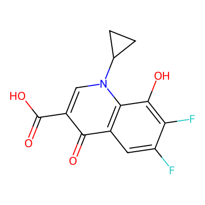 Chemical structure of Moxifloxacin Difluoro Hydroxy Impurity