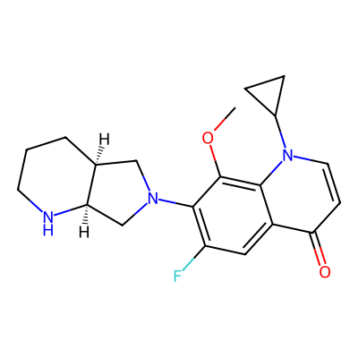 Chemical structure of Decarboxy Moxifloxacin