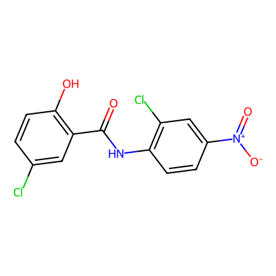 Chemical structure of Niclosamide