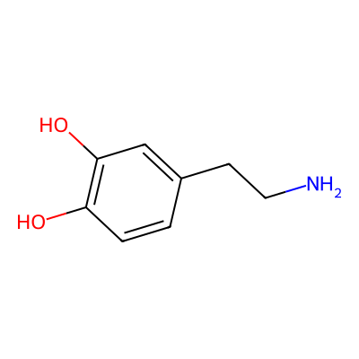 Chemical structure of Dopamine